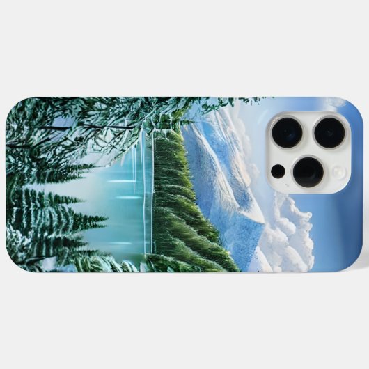 美しい冬のスカイマウンテンレイク Case-Mate iPhoneケース (裏面 (横))