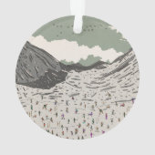 美しい冬のスキー風景 オーナメント (裏面)