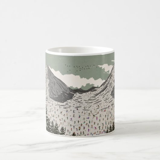 美しい冬のスキー風景 コーヒーマグカップ (中央)