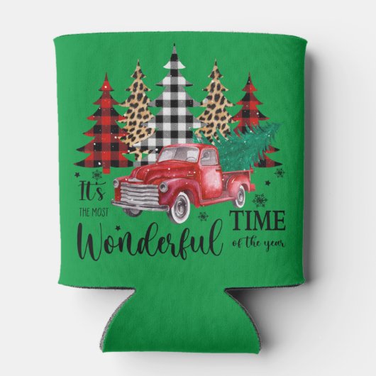 美しい冬のスタイルクリスマスシャツデザイン 缶クーラー (裏面)