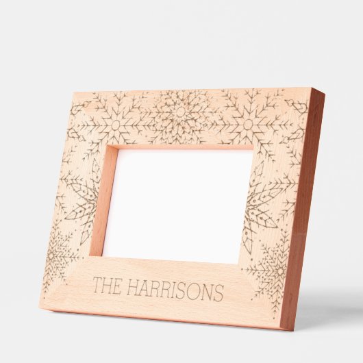 美しい冬のスノーフレークのクリスマスカード レーザー彫刻フレーム (左)