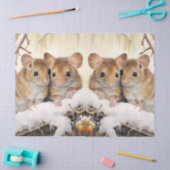 美しい冬のネズミデクページティッシュペーパー 薄葉紙 (クラフト)