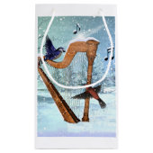 美しい冬のハープのギフトバッグ スモールペーパーバッグ (裏面)