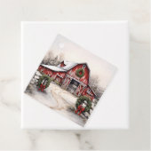 美しい冬のバ素朴ンクリスマスギフトラベル フェイバータグ (インサイチュ)