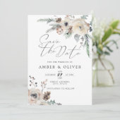 美しい冬のフローラ保存日付招待状 招待状 (スタンド正面)