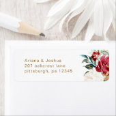 美しい冬のフローラ結婚の差出人住所 ラベル (インサイチュ)