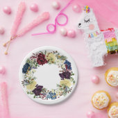 美しい冬のフローラ花リースバラ ペーパープレート (パーティー)