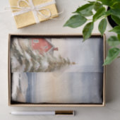 美しい冬のライトハウスシーンクリスマス 薄葉紙 (ギフト)