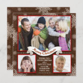 美しい冬の休日のグリーティングフォトカード シーズンカード (正面/裏面)