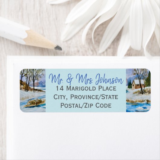 美しい冬の国のサイドラベル ラベル (インサイチュ)