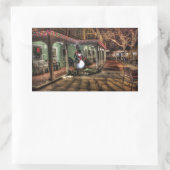 美しい冬の夜のクリスマスシーンのシール 長方形シール (バッグ)