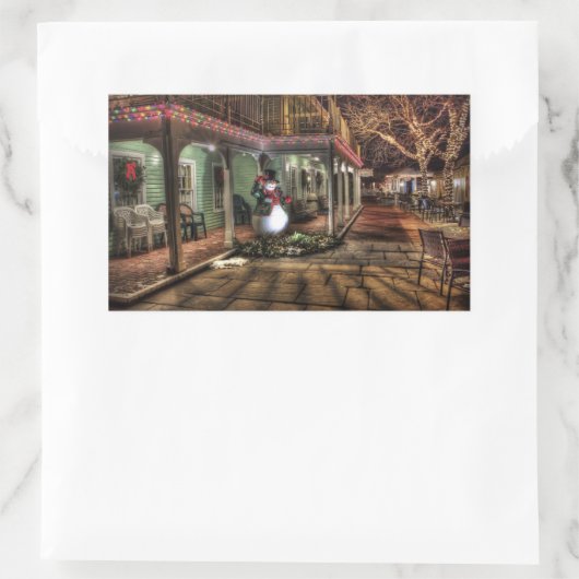 美しい冬の夜のクリスマスシーンのシール 長方形シール (バッグ)