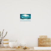 美しい冬の夜の森の風景 ポスター (キッチン)