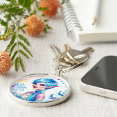 美しい冬の小妖精や小人魅惑フロストクイーンアート キーホルダー (側面)