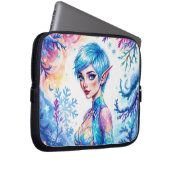 美しい冬の小妖精や小人魅惑フロストクイーンアート ラップトップスリーブ (正面右)