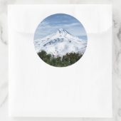 美しい冬の山の風景、雪をかぶった ラウンドシール (バッグ)