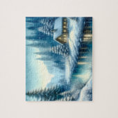 美しい冬の川の風景 ジグソーパズル (縦)