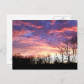 美しい冬の日の出 ポストカード (正面/裏面)
