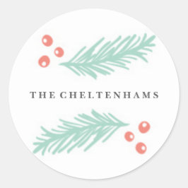 美しい冬の枠のシール ラウンドシール