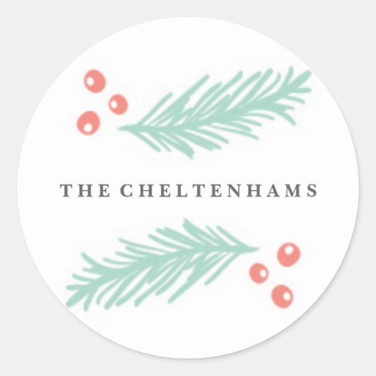 美しい冬の枠のシール ラウンドシール (正面)