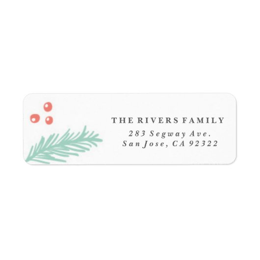 美しい冬の枠のホリデーラベル ラベル (正面)