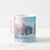 美しい冬の自然風景、素晴らしい山 コーヒーマグカップ (正面左)