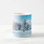 美しい冬の自然風景、素晴らしい山 コーヒーマグカップ (中央)