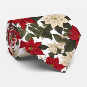 美しい冬の花ウィンターレッドフラワーグリーン ネクタイ (ロール)