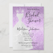 美しい冬の降雪ブライダルシャワー – 紫 招待状 (正面)