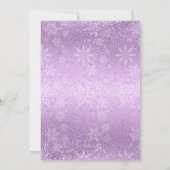 美しい冬の降雪ブライダルシャワー – 紫 招待状 (裏面)