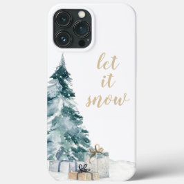 美しい冬の雪の降るクリスマスツリー iPhone 13 PRO MAXケース