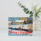 美しい冬の雪写真クリスマスカード ポストカード (スタンド正面)