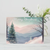 美しい冬の雪景色 メリークリスマス シーズンカード (スタンド正面)