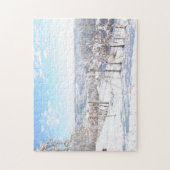 美しい冬の雪霜の降りたの風景ブドウ園 ジグソーパズル (縦)