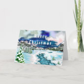 美しい冬の風景を持つクリスマスカード カード (正面)