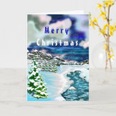 美しい冬の風景クリスマスカード カード (黄色い花)