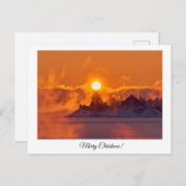 美しい冬の風景メリークリスマスカード ポストカード (正面/裏面)