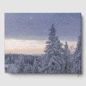 美しい冬の風景背の個人文字 ゲストブック (裏面)