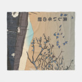 美しい冬の風景 フリースブランケット (正面(横))