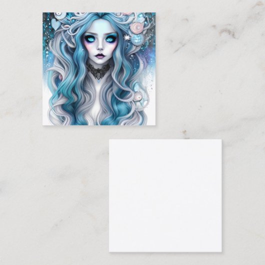 美しい冬の魔女グラフィック美しいスチームパンク スクエア名刺 (正面/裏面)