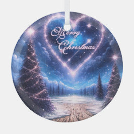 美しい冬メリークリスマスオーナメント ガラスオーナメント
