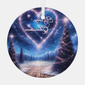 美しい冬メリークリスマスオーナメント ガラスオーナメント (裏面)