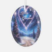 美しい冬メリークリスマスオーナメント ガラスオーナメント (正面左)