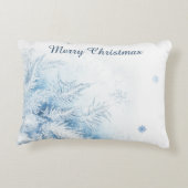 美しい冬霜のクリスマス アクセントクッション (裏面)