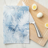 美しい冬霜のクリスマス キッチンタオル (四つ折り)