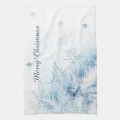 美しい冬霜のクリスマス キッチンタオル (縦)