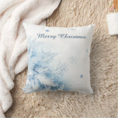 美しい冬霜のクリスマス クッション (ブランケット)