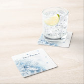 美しい冬霜のクリスマス スクエアペーパーコースター (インサイチュ)