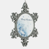 美しい冬霜のクリスマス スノーフレークピューターオーナメント (左)