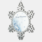 美しい冬霜のクリスマス スノーフレークピューターオーナメント (右)